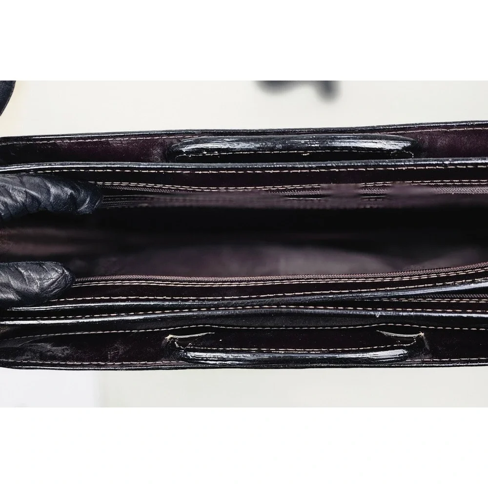 Mens Genuine Leather Briefcase‎ Dark Brown Classic Business Travel Laptop Bag